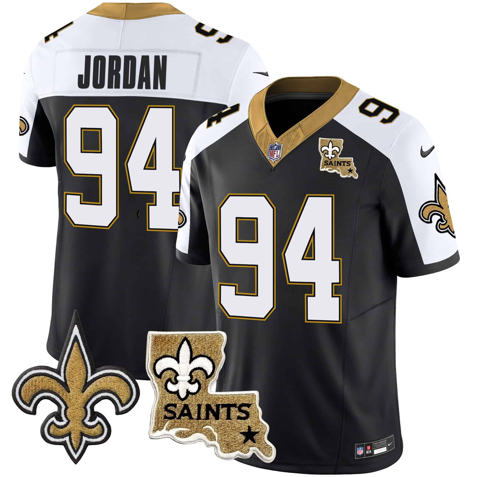 Men New Orleans Saints #94 Jordan Black 2024 Nike Vapor Limited NFL Jersey